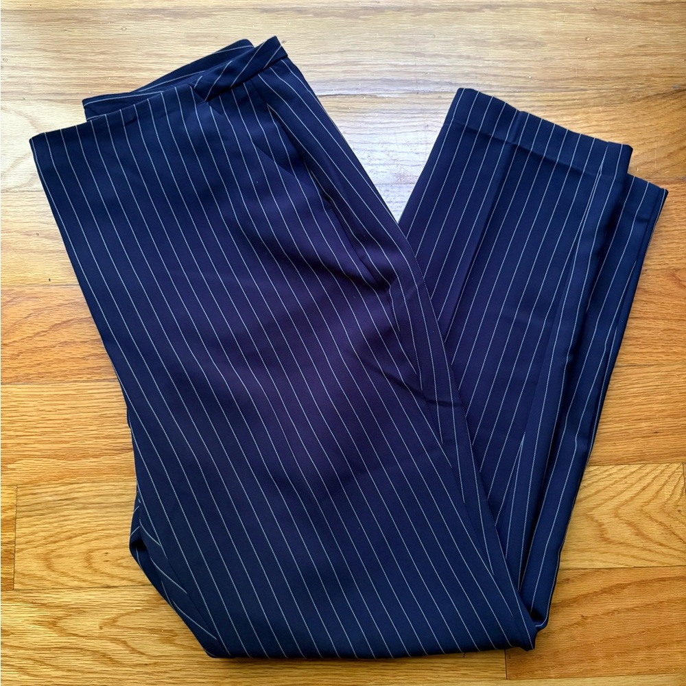 Navy Striped Dress Pants